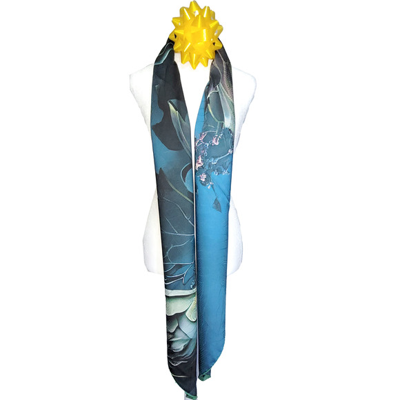 NWT Double Sided Silk Scarf 52"x52" Large Square Shawl Wrap XiangYunSha 3501 - Picture 10 of 12